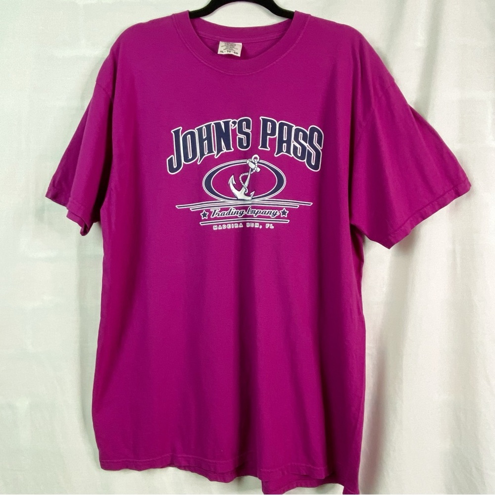 Comfort Colors John’s Pass Madeira Beach FL Raspberry Pink T-shirt XL